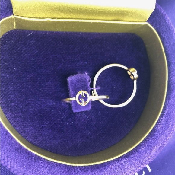 Gucci 1973 style GG double connected ring 18k Gold NEW IN BOX w/ POUCH AS SHOWN - Picture 10 of 11